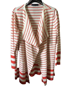 Marks & Spencer Collection Strick Cardigan gestreift creme & rot Gr. L UK 14 -16 - Bild 1 von 6