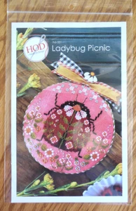 NEW  2025 Hands On Design (HOD) Cross Stitch Pattern Chart  "Ladybug Picnic" - Picture 1 of 3