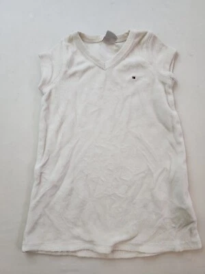Tommy Hilfiger Niño Niña 3/3T Blanco Vestido Terry Tela Cuello en V Gorra Manga Playa Foto 1 de 4