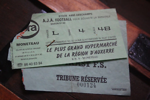 rare ticket Double )) AJA AUXERRE V IKAST F.S. Denmark - Coupe UEFA C3 1991/92