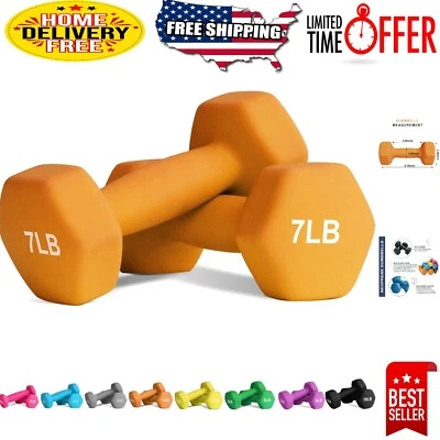 Versatile 7lb Neoprene Dumbbells for Strength Training & Weight Loss Workouts - Image 1 of 4
