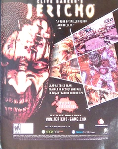 Video Game 2007 Print Ad Clive Barker's Jericho from Codemasters 8x11 - Picture 1 of 4