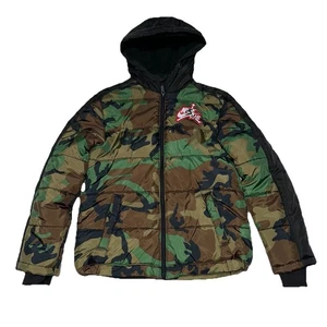 Nike Air Jordan Camo Puffer Jacket Coat Boys Youth Size Large 12-13  Zip Up EUC - Picture 1 of 9