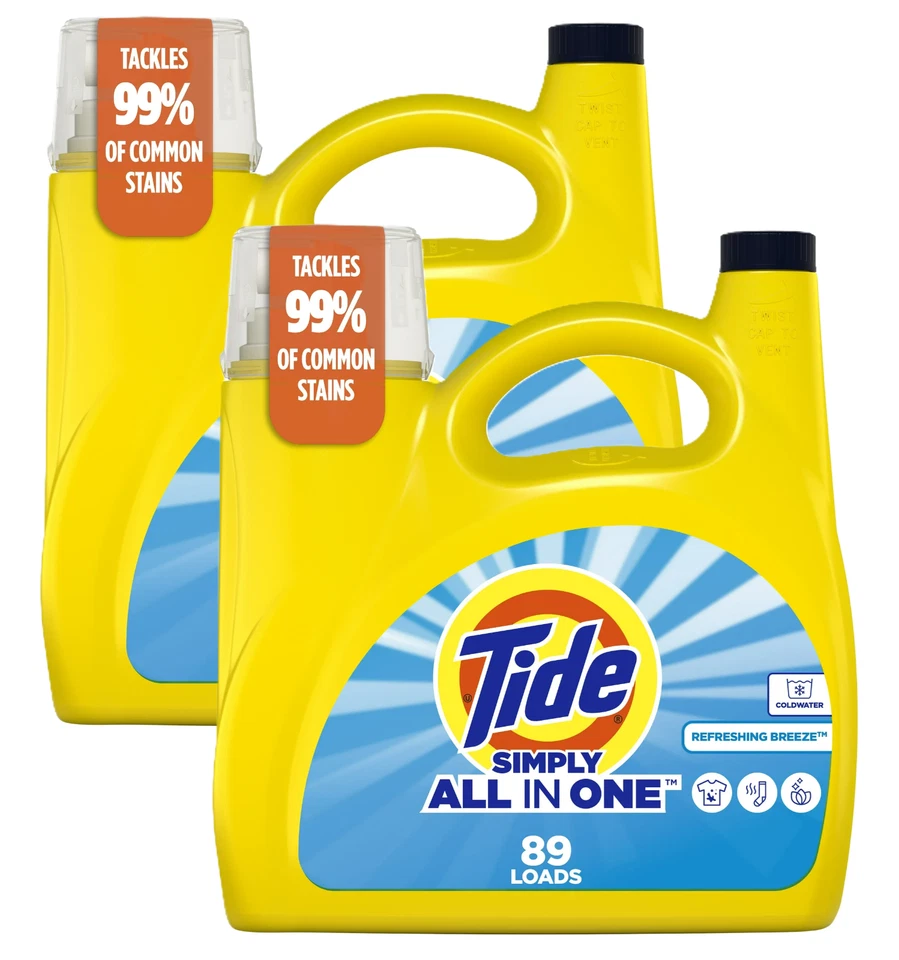 Detergente líquido para ropa Tide Simply aroma refrescante brisa 117 fl oz 89 cargas Foto 1 de 1