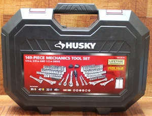Husky 149 piece Mechanics Tool Set 1/4", 3/8, 1/2 inch Drive with Case H149MTS - Picture 1 of 9