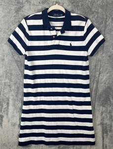 Polo Ralph Lauren La Malla Mini Polo Vestido Camisa Para Mujer Grande Azul Blanco Rayas - Imagen 1 de 8