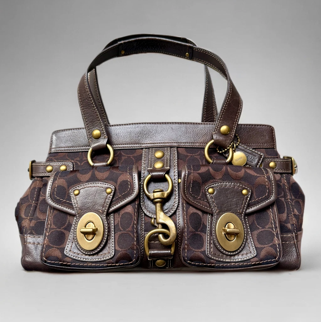 Coach Legacy Canvas Exterior Satchel/Top Handle Bag Handbags