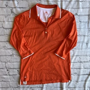 Polo Peter Millar para mujer naranja manga 3/4 pequeña - Imagen 1 de 13