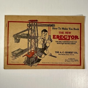 Original 1938 Erector Set Manual A.C. Gilbert 38 pages - for kits up to 4 1/2 - Picture 1 of 20