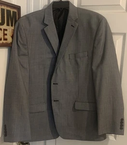 Collection Michael Strahan Men's Sport Coat Blazer Two Button Gray Poly Wool 46s - Picture 1 of 6