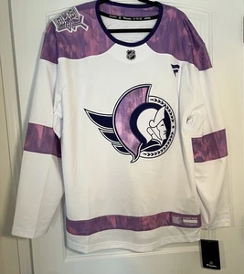 Neu mit Etikett Ottawa Senators Hockey bekämpft Krebs lila Fanatiker Trikot Herren Größe XL - Bild 1 von 7