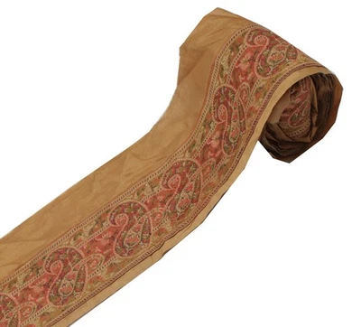 Sushila Vintage Brown Saree Border Indian Craft Sewing Trim Woven Lace Ribbon - Imagem 1 de 4