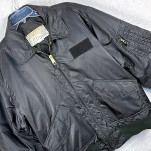 Rothco Mens XL USAF Black CWU-45P Flyers Intermediate MA-1 Flight Bomber Jacket - Picture 1 of 14