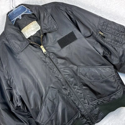 Rothco Mens XL USAF Black CWU-45P Flyers Intermediate MA-1 Flight Bomber Jacket - Image 1 of 4