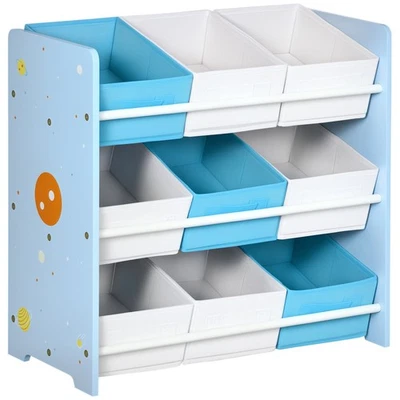 ZONEKIZ Storage Unit W/9 Removable Storage Baskets for Nursery Playroom - Blue - Image 1 of 4