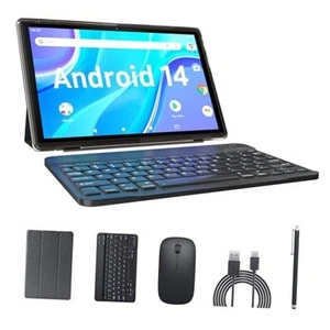Tablet 2 in 1 Android 14 Tablets with Keyboard 10 inch Tabletas, Include - Picture 1 of 8
