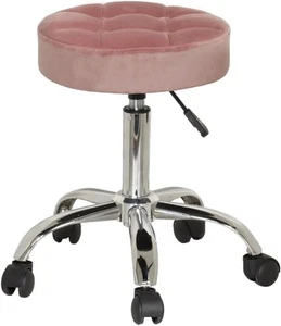 Hillsdale Nora Metal Adjustable Backless Vanity Stool Dusty Pink #R011 - Picture 1 of 5