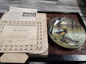 Plato decorativo The Wood Duck Knowles edición limitada 1987 escena de otoño Jerner - Imagen 1 de 4