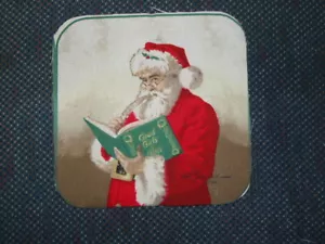 6 fabric pieces - SANTA & THE GOOD BOOK 6.5"X6.5" - Picture 1 of 1