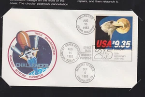 EE. UU. #1909 Eagle/Moon $9,35 FDC NASA 1983 lanzamiento retorno STS-8 - Imagen 1 de 6