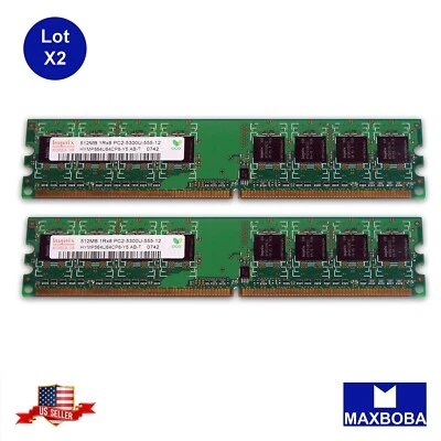 Hynix Memory 1GB (2x 512MB)5300U 667MHz Desktop PC DDR2 DIMM RAM 1RX16 - Image 1 of 4