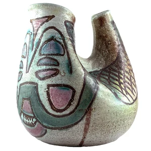 VASE POULE Ancien Céramique ACCOLAY Décor Masque, vallauris/50/capron/picault... - Picture 1 of 14