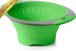Good Grips Silicone Collapsible Colander, 3.5 Quart, Green - Picture 1 of 12