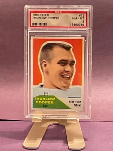 THURLOW COOPER 1960 FLEER FOOTBALL CARD #72 - NEW YORK TITANS - PSA 8 - Picture 1 of 2