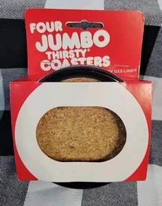 New 4 Jumbo Thirsty Coasters 1987 Vintage - Picture 1 of 6