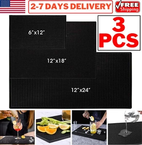 3 Stück Gummi Bar Service Matte Überlaufmatte Bierdeckel Bar Läufer Abtropfmatte Kneipen PVC - Bild 1 von 22
