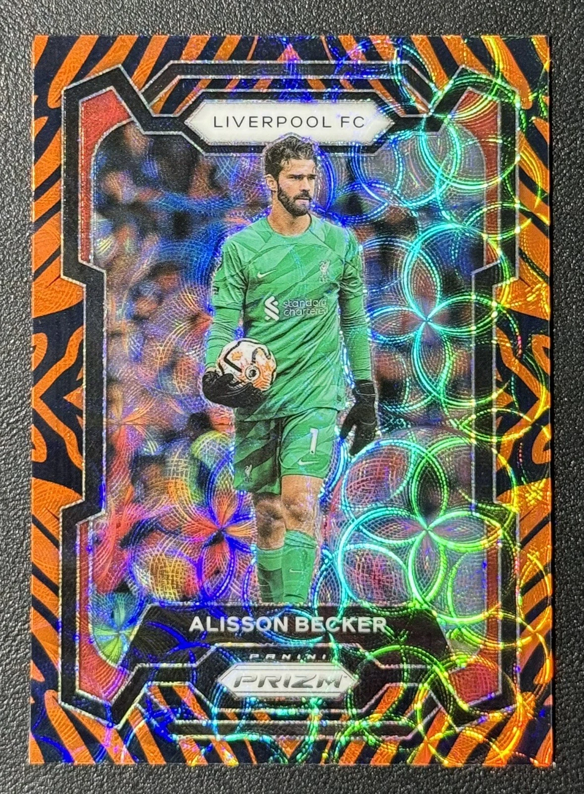 2023-24 Panini Prizm Premier League Choice Tiger Stripe Alisson Becker Liverpool