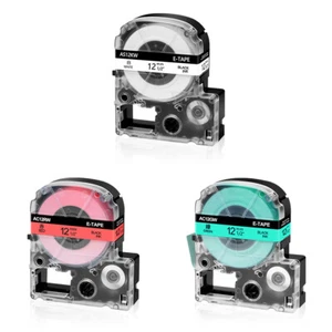 3PK Compatible con Cinta Epson LK-4WBN 4RBP 4GBP LW-300 Blanco/Rojo/Verde 12mm - Imagen 1 de 11