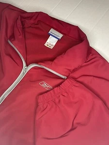 Men’s Red Reebok Jacket Performance Windbreaker Lightweight Size Large - Picture 1 of 7