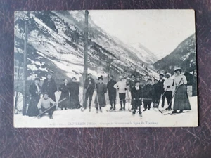 CPA 65 CAUTERETS l'Hiver - Groupe de Skieurs sur la ligne du Tramway - Imagen 1 de 2