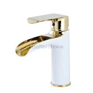 Fashion Color Bathroom Sink Faucet Waterfall Vanity Single Hole Basin Mixer Tap - Picture 1 of 9