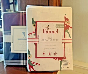 Pottery barn PILLOW SHAM Disney holiday Christmas Plaid Elf party gift kid SET e - Picture 1 of 21