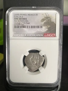 1715 Flotte Schiffbruch 2R Carlos II NGC CERT SHIPWRECK - Bild 1 von 6