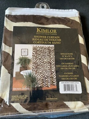 Kimlor Innovative Home Fashions Cortina de Ducha Marrón Cebra 72"x72" Nuevo en Paquete Foto 1 de 4
