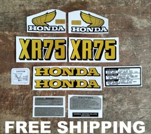HONDA VINTAGE 1974 XR75 TANK WING SIDE PANEL COVER STICKER DECAL KIT FREE SHIP. - Picture 1 of 10