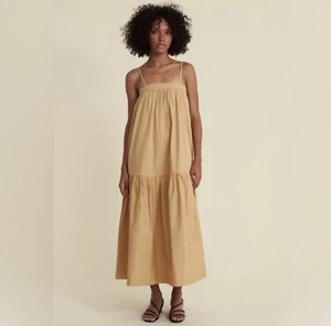 NWT For Days Poplin Dress Size Small Khaki Maxi - Picture 1 of 7
