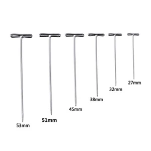 50Pcs T-pins for Hair Extensions 27-53mm Multi Sizes Modelling Jewelry Display - Picture 1 of 14