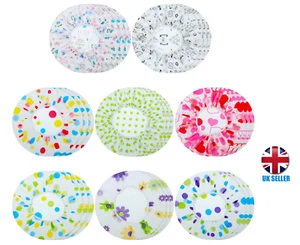 Plastic Shower Caps Waterproof Reusable Shower Hat Elastic Bathing Hair - Picture 1 of 14