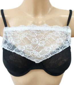 Modesty Panel - Floral Lace Bra Insert - Instant Camisole Chest Cover Up - WHITE - Picture 1 of 3