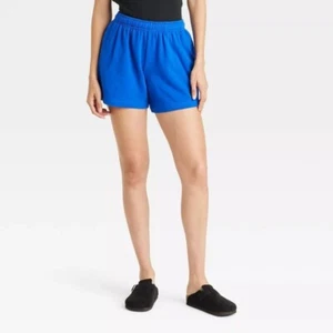 Universal Thread Women's Mid-Thigh Fleece Shorts In Blue Size Medium - Picture 1 of 9