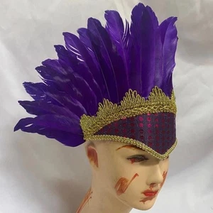 Colorful Feather Headdress Feather Colored Headwear Headwear Fancy Dress Party - Picture 1 of 14