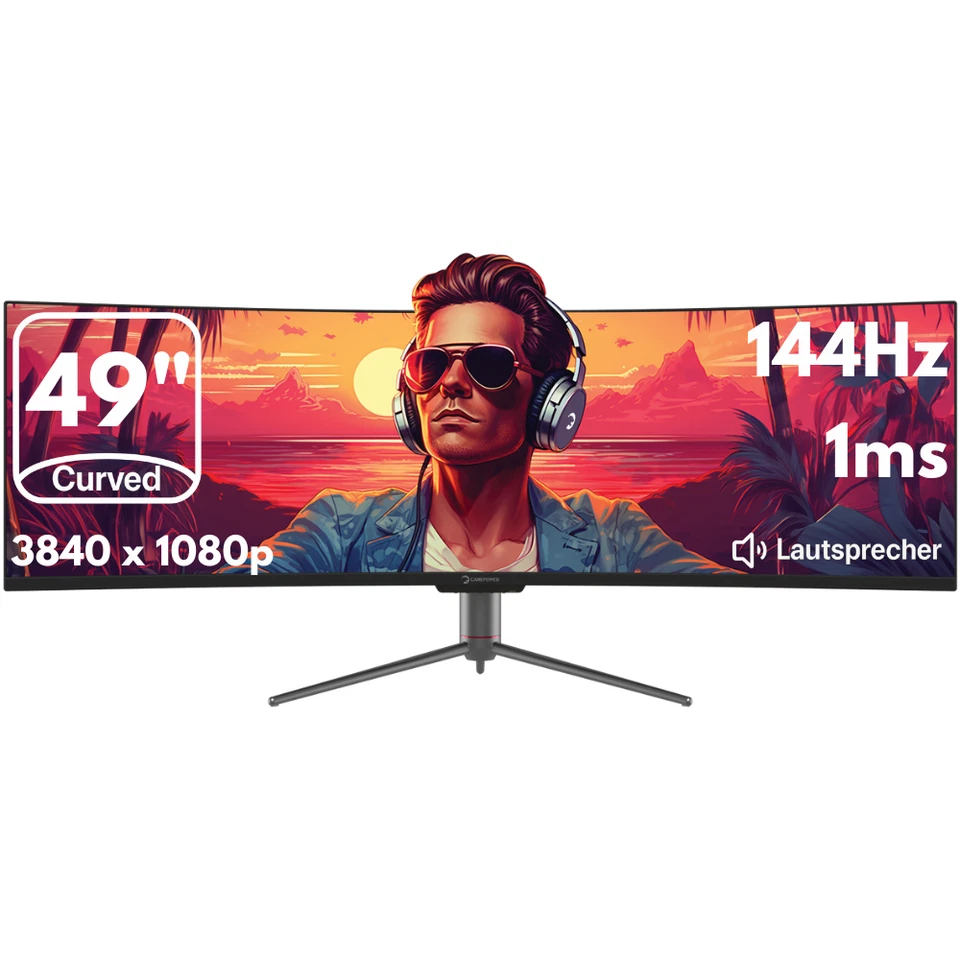 GAMEPOWER WQ49 Curved 49 zoll Gaming Monitor 144Hz 1ms ultrawide DFHD 3840x1080p - Bild 1 von 4