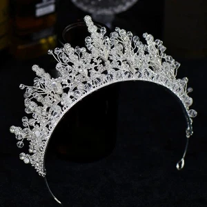 Swarovski Crystal Bridal Wedding Tiara Crown Swarovski Crystal Crown - Picture 1 of 2