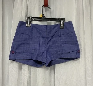 VTG Y2K Guess Mini Micro Shorts Preppy Academia Grunge Low Rise Sz 24 Purple - Picture 1 of 7