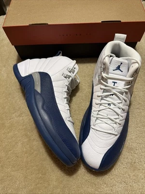 Talla 10.5 Nike Air Jordan 12 Retro Azul Francés (2025) Blanco CT8013-114 Hombre’s NUEVO Foto 1 de 4