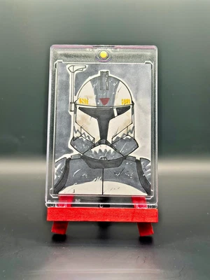 Tarjeta de boceto de Star Wars Clone Commander Wolffe 1/1 - Clone Wars - autógrafo de artista Foto 1 de 2